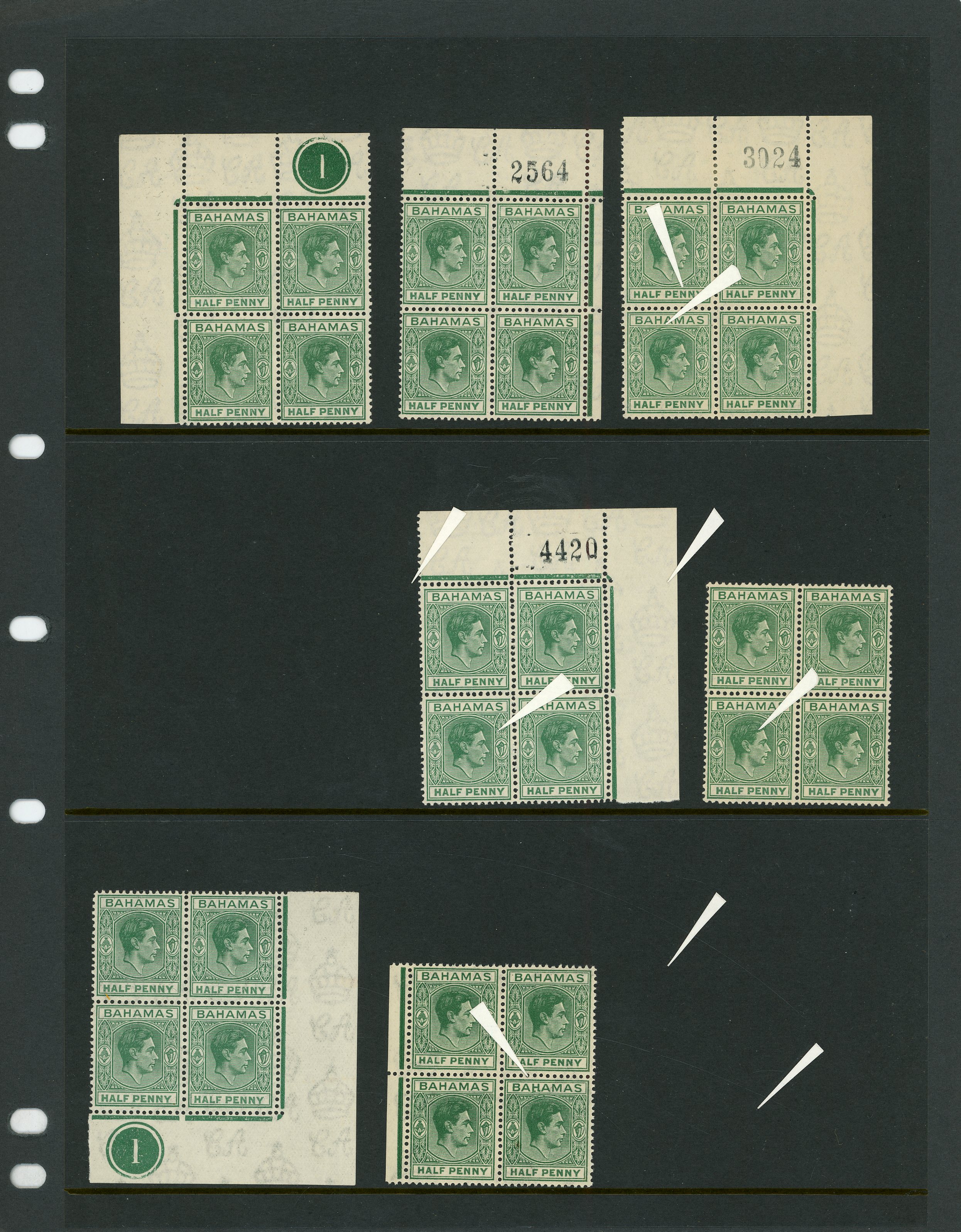 Bahamas SG 149-155d multiples mint