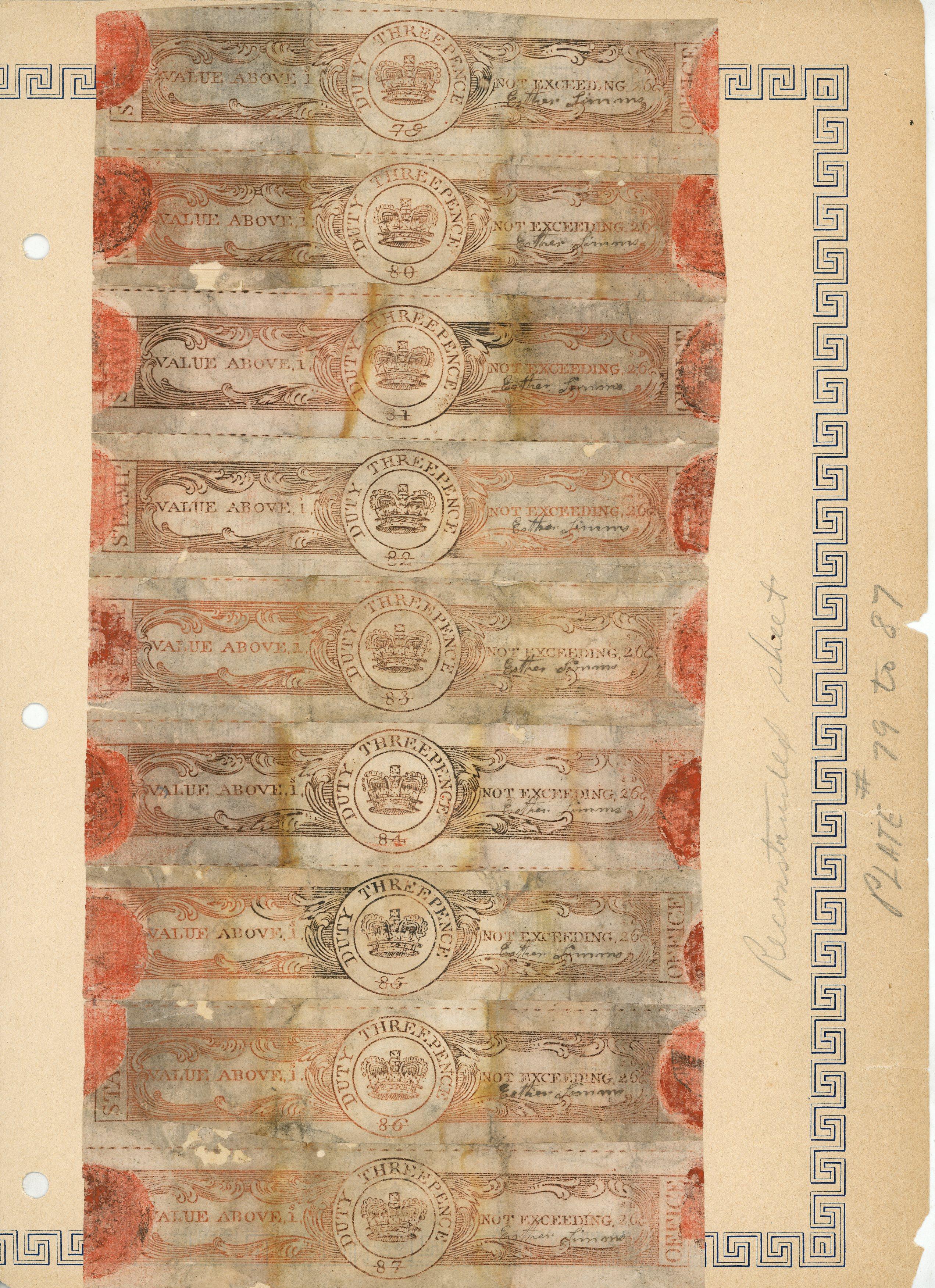 GB Medicine Duty reconstructed vertical strip of NINE impressions, positions positions 79/87, 