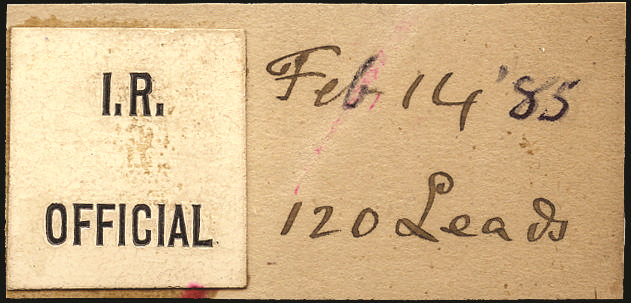 Great Britain 1885 I.R. Official (Type L1). Very fine striking book piece of the "I.R. OFFICIAL" overprint on glaz…