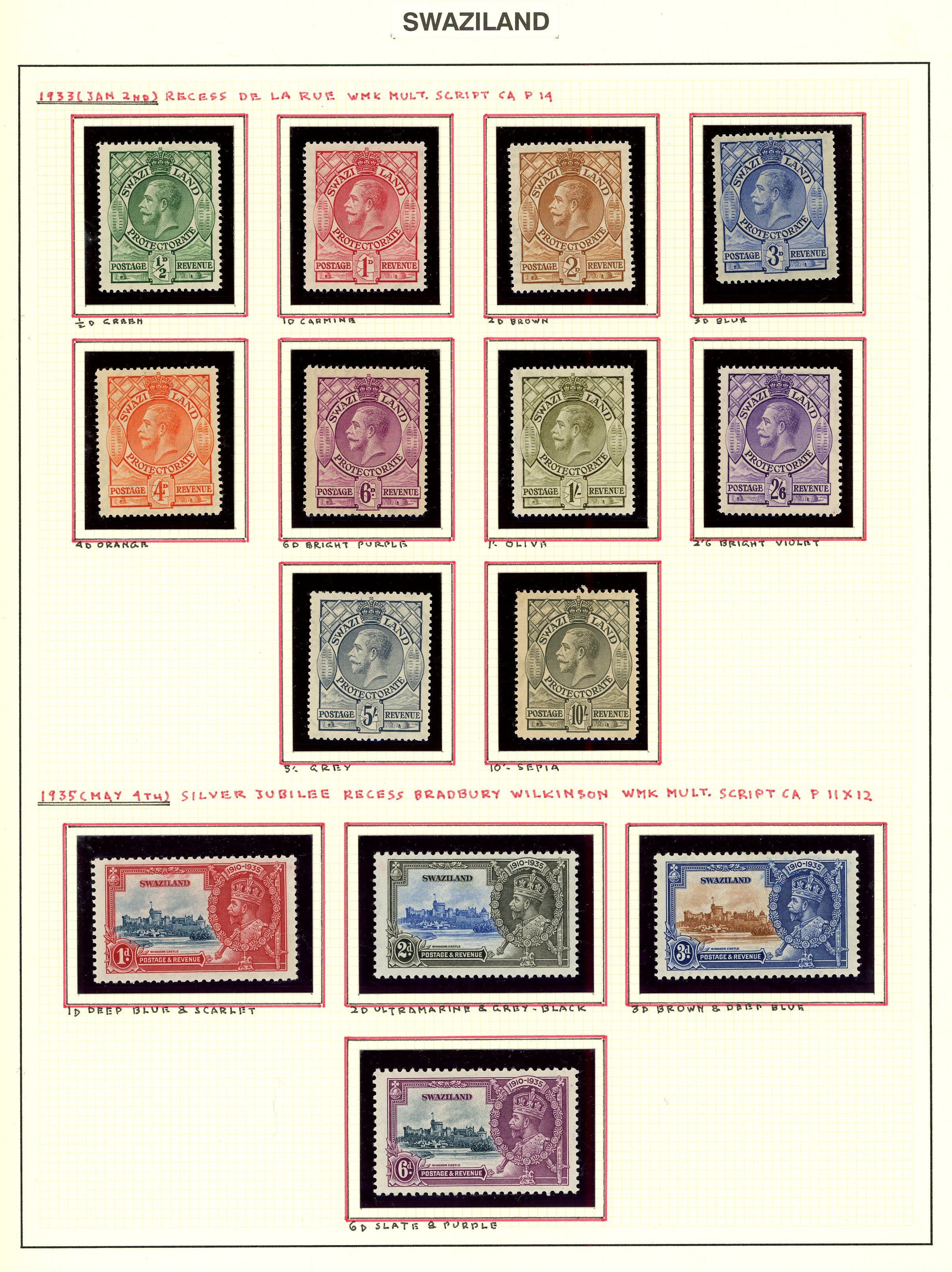 1933-54 mint collection (188) on leaves. 1933...