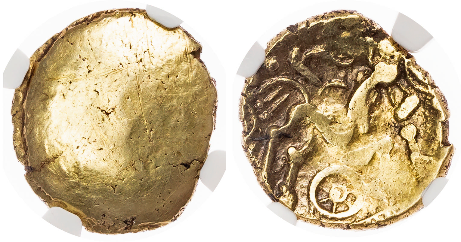 Atrebates & Regini, Uninscribed (c. 75-30 BC) AV Stater, ‘Selsey Uniface’ type (Atrebatic B), 5.75g. 