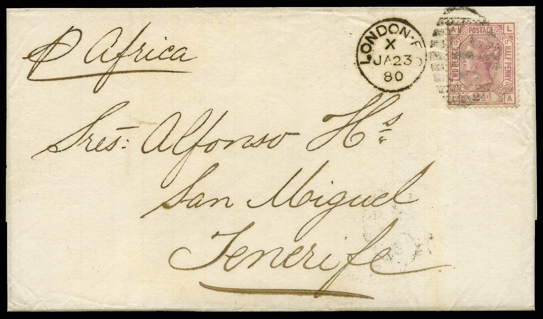 1880 Overseas Mail. Very fine cover to San...