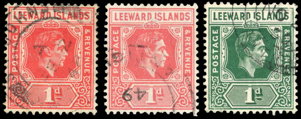 Leeward Islands SG 99a, da, 100a used