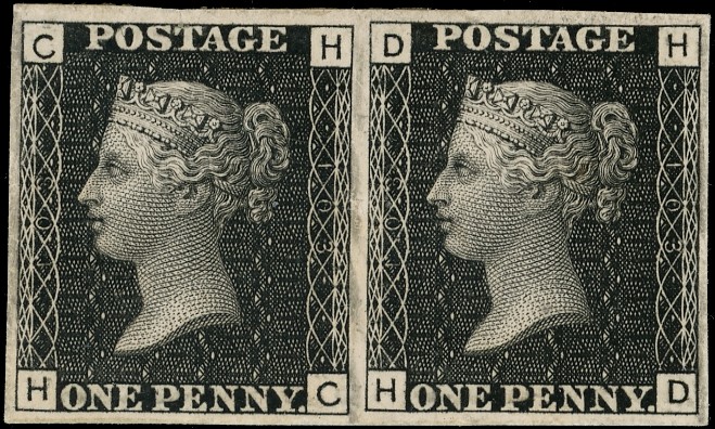 Great Britain 1867 Paris Exhibition proof pair in black Spec.DP 38a