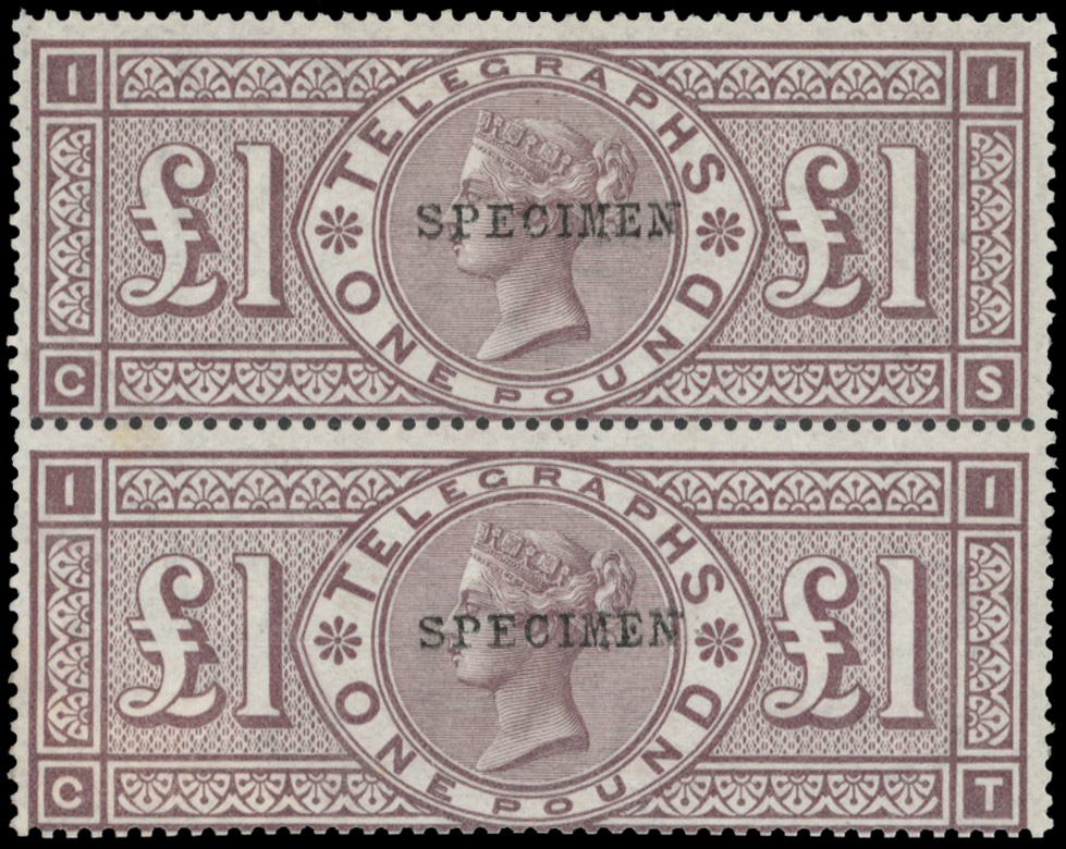 GB Telegraphs £1 Specimen pair