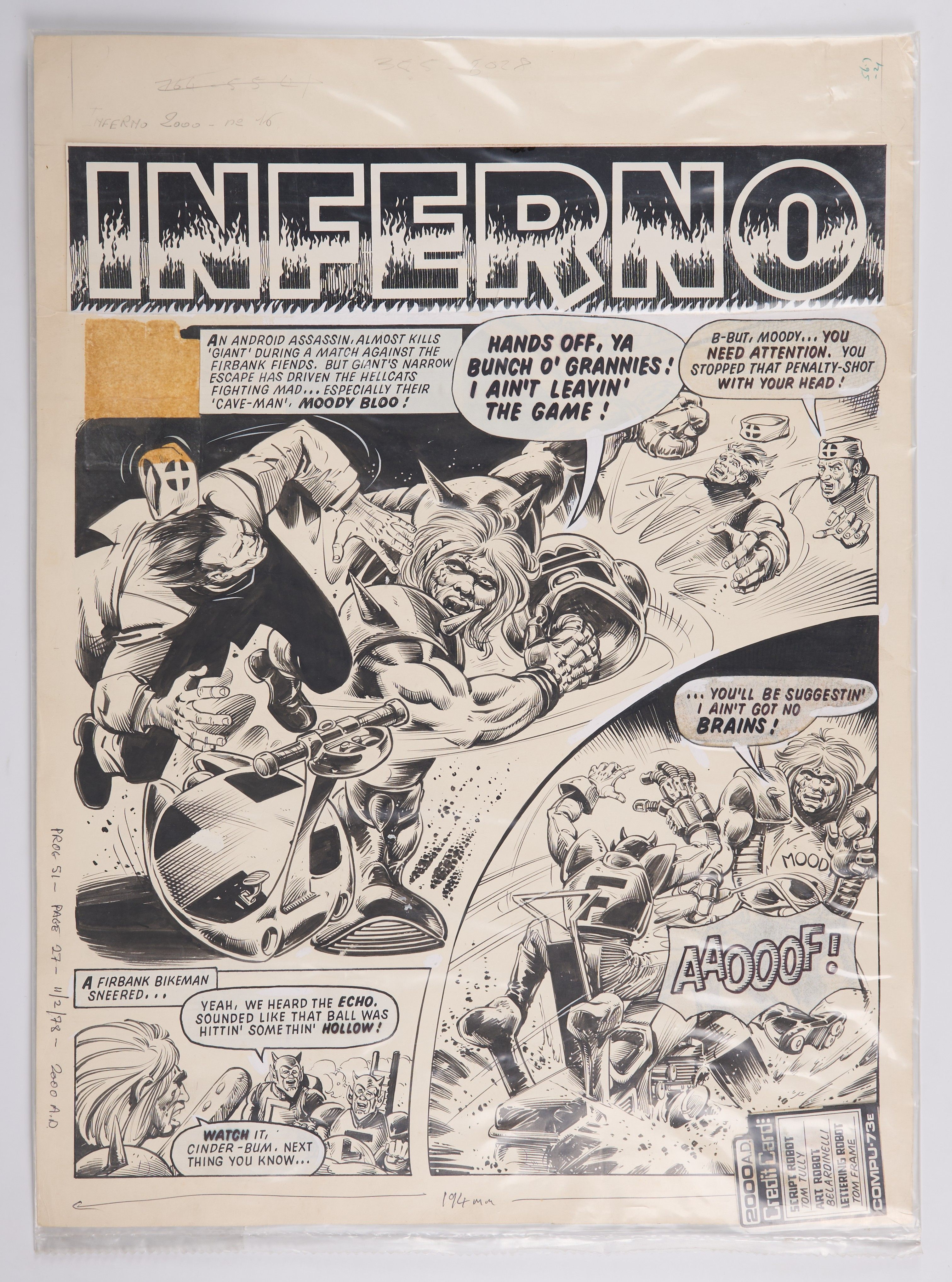 Massimo Belardinelli 2000 AD Prog #51 Inferno (IPC Magazines, 1978)