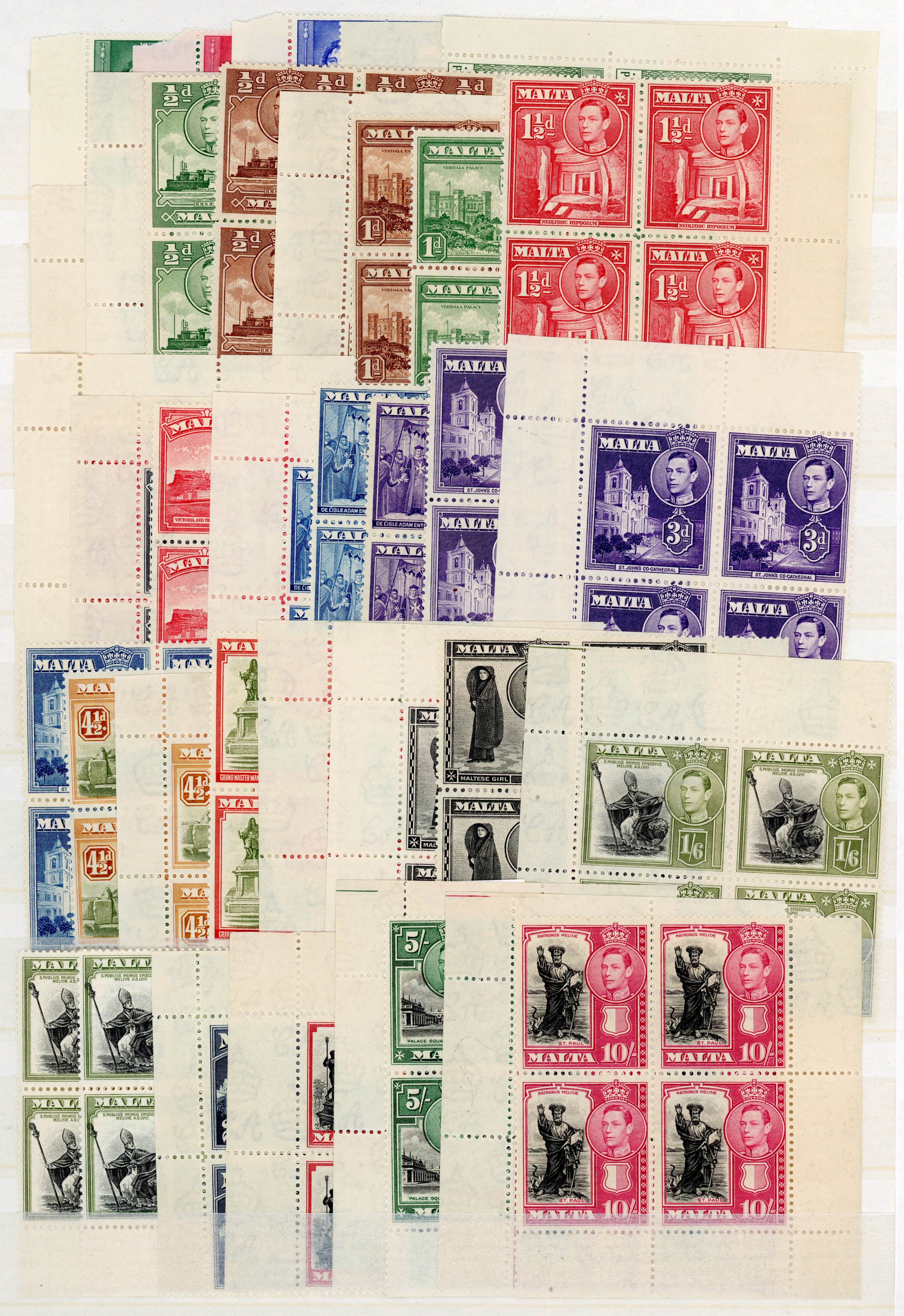 Malta KGVI/QEII blocks mint