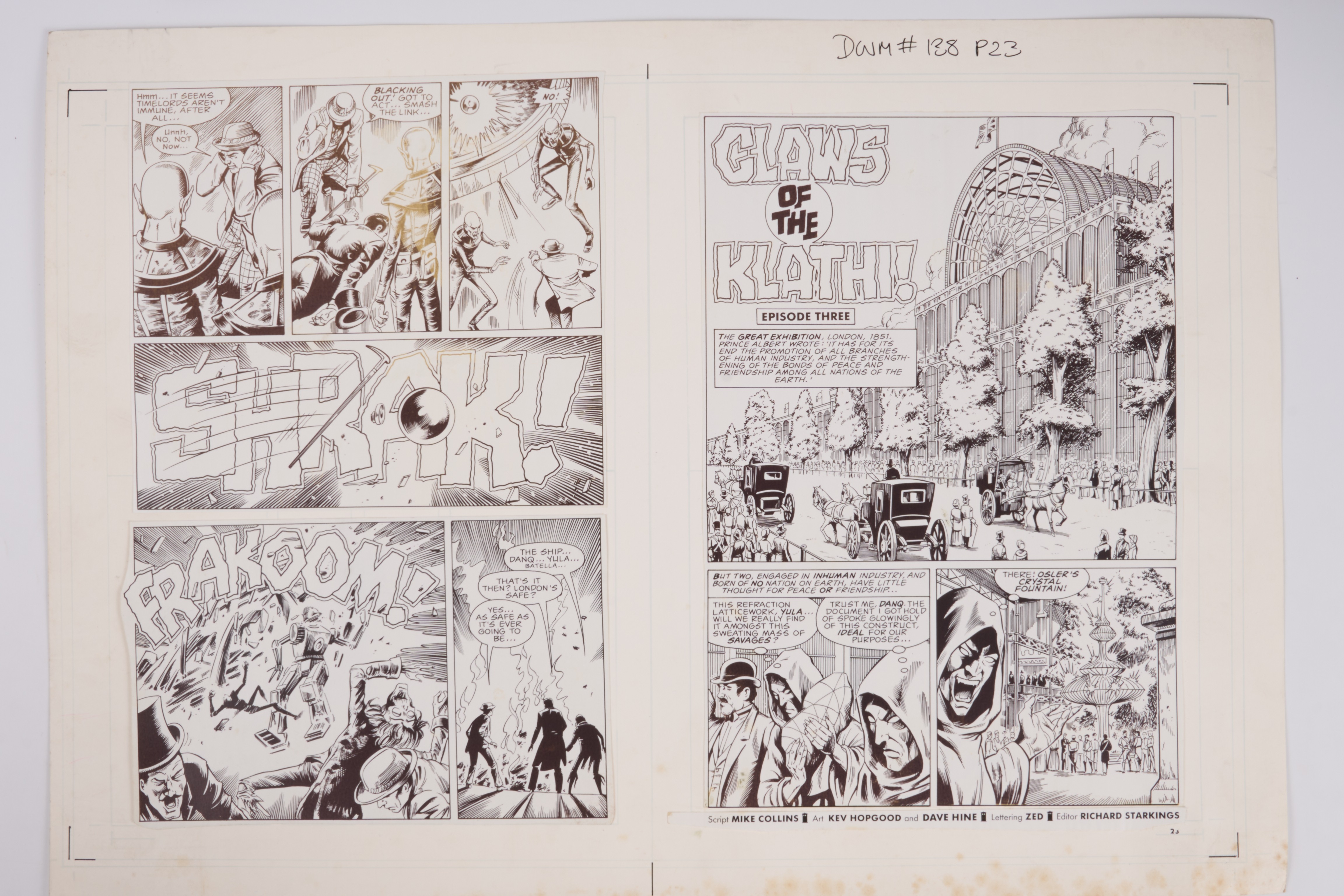 Kev Hopgood & Dave Hine Doctor Who Monthly #138 Claws Of The Klathi! Part 3 Printed Story Pages (Marvel UK, 1988) Total 7