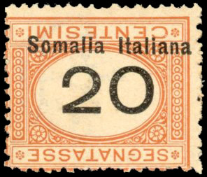 Italian Somaliland 1926 Postage Due 20c inverted overprint unmounted og