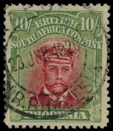1917-20 10/- Head Die IIIA, perf 14. Fine...