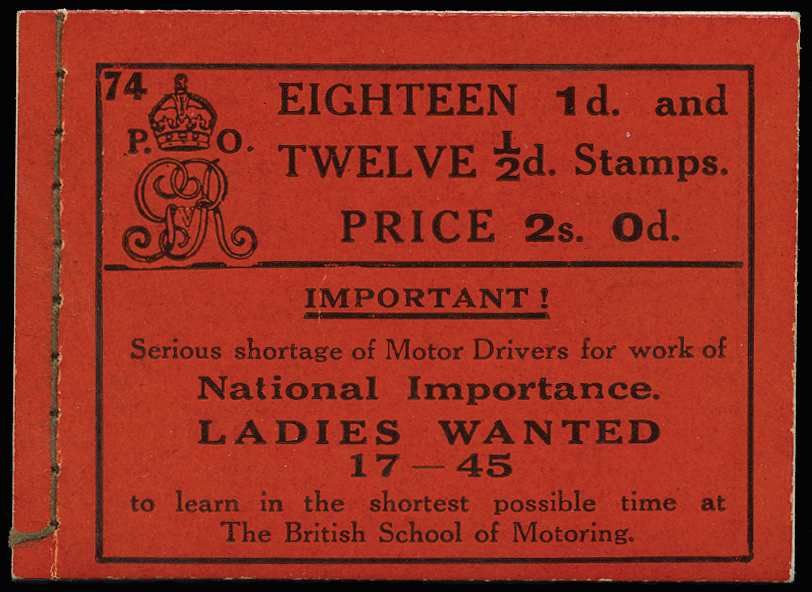SGBB10 1917 2s Booklet Edition 74