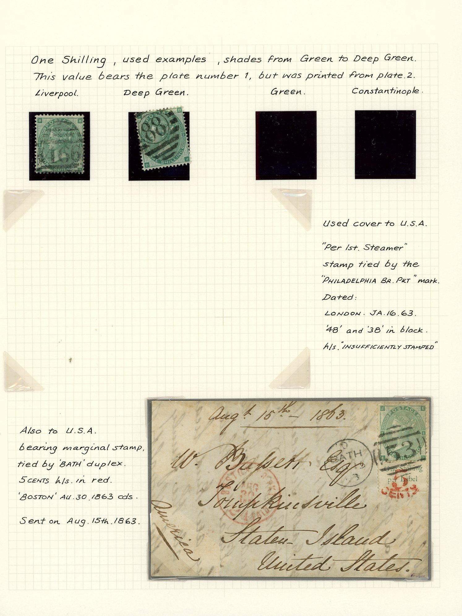 1855-1881 GB Surface printed collection. 