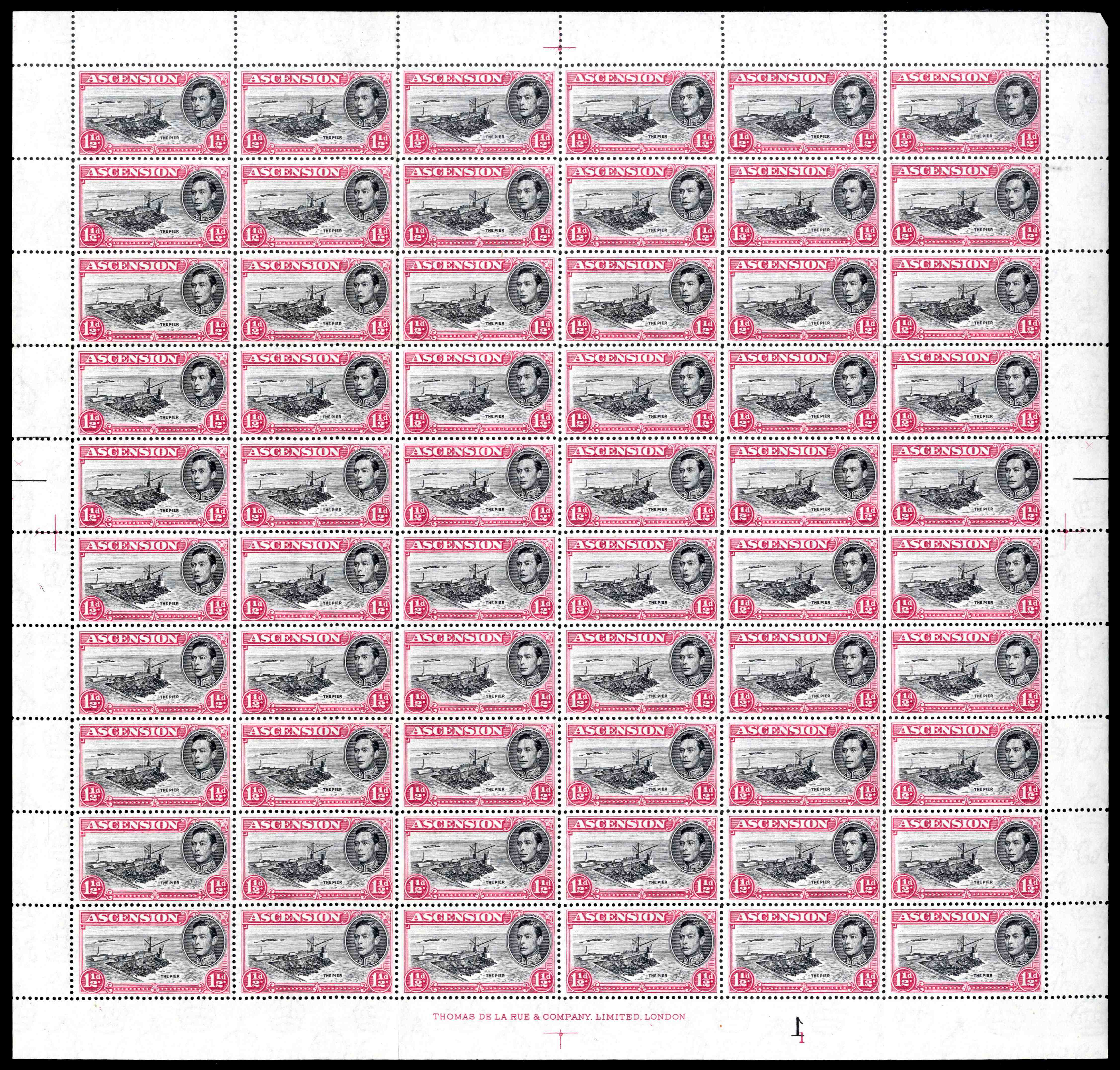 Ascension SG 40fa, fb sheet mint