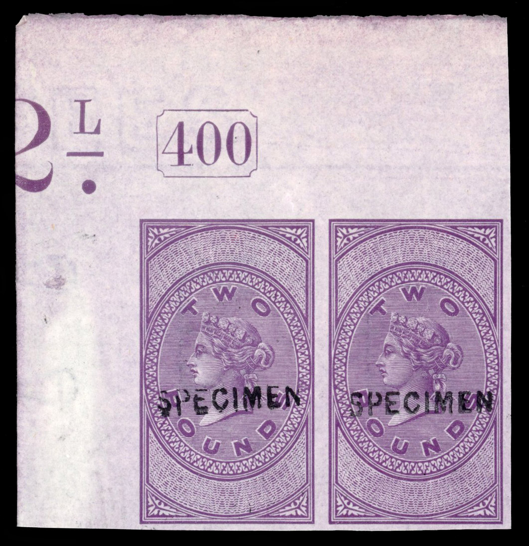 GB Unappropriated Dies 1872 £2 Plate proof pair