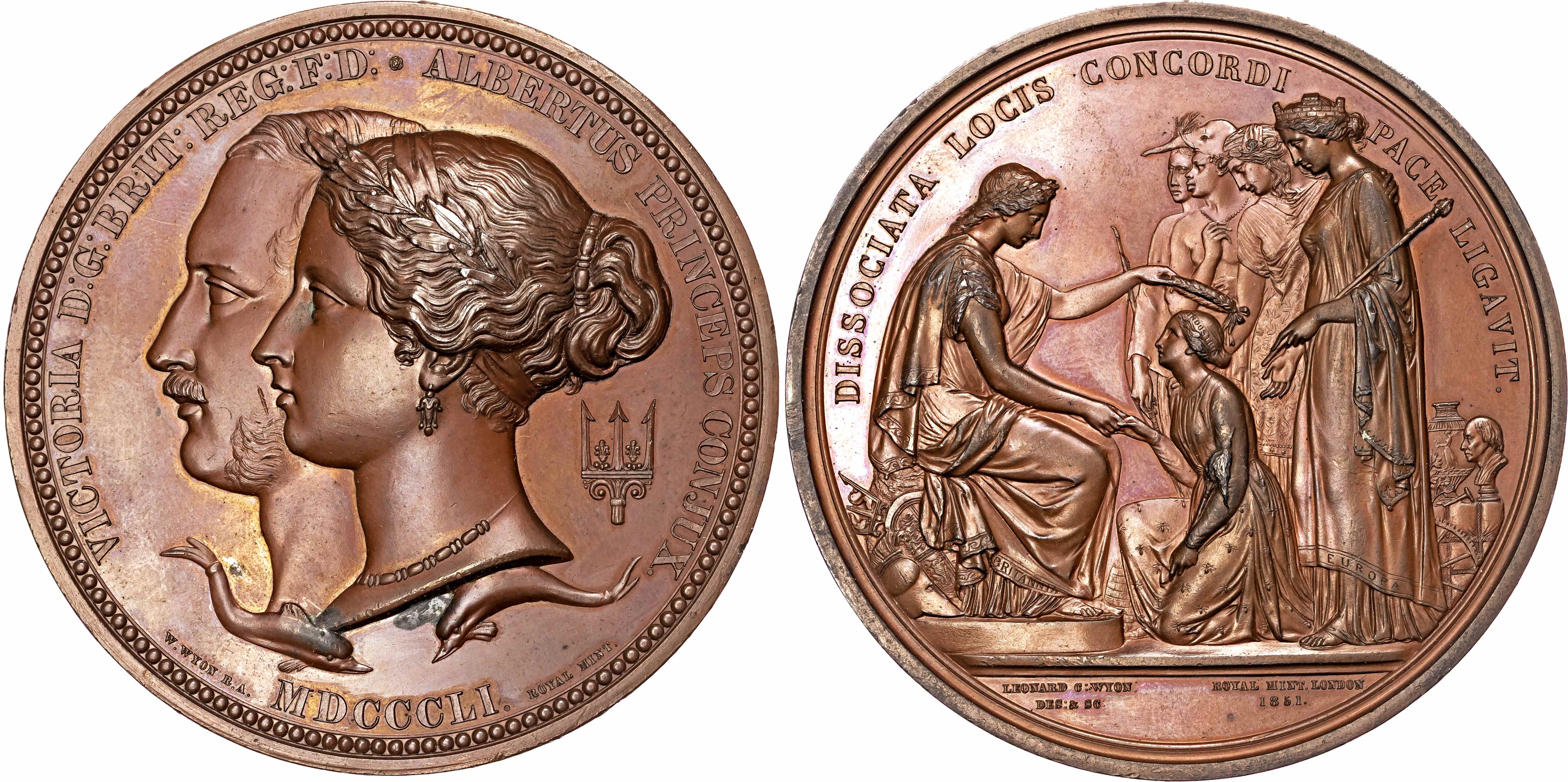 Victoria (1837-1901), Great Exhibition, Hyde Park, 1851. Bronze medal.