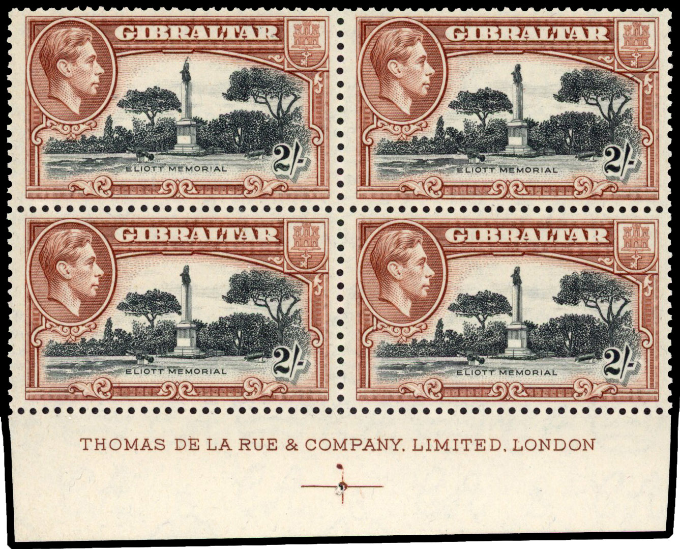 Gibraltar SG 128bb imprint block mint