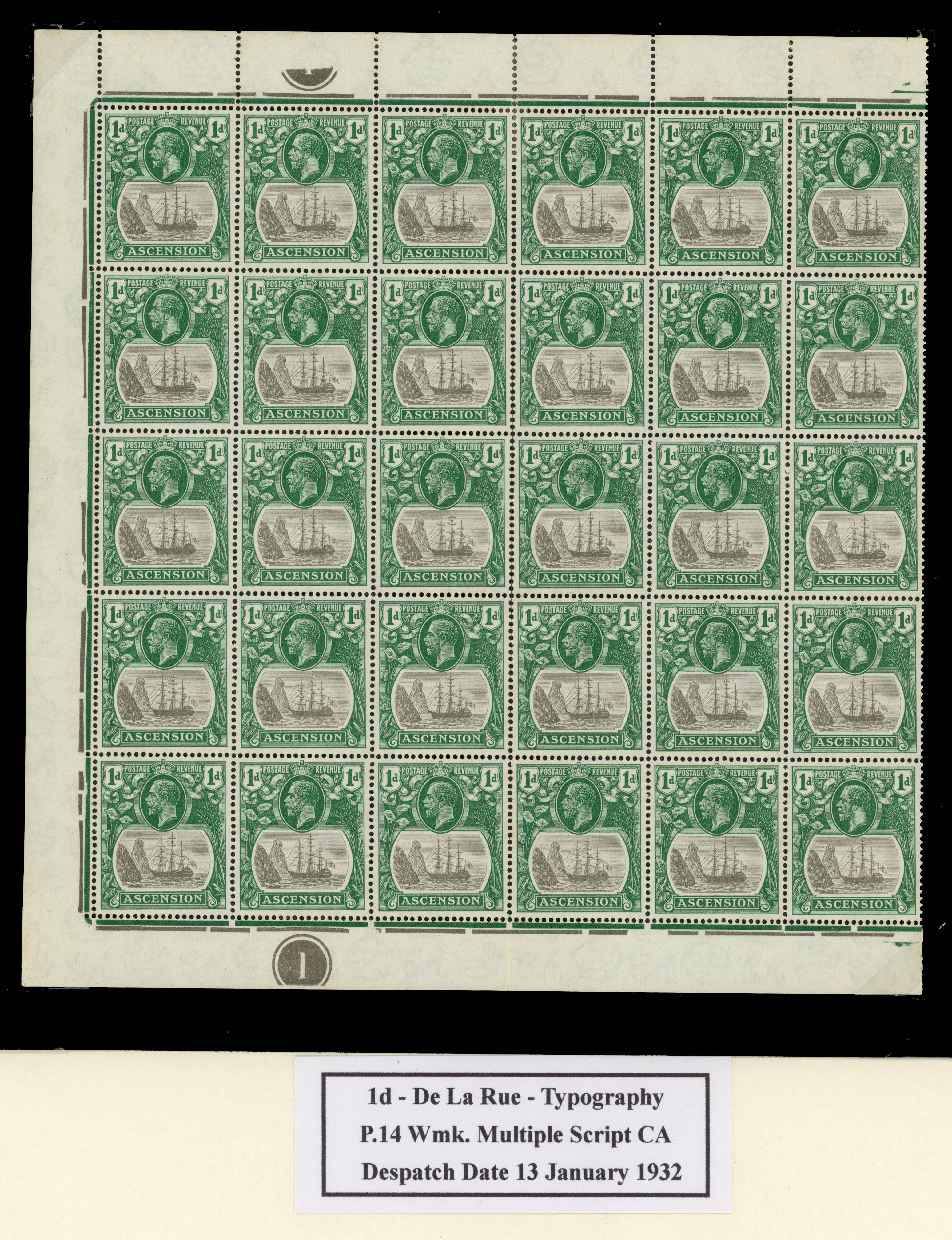 Ascension SG 11d, da, dc block mint