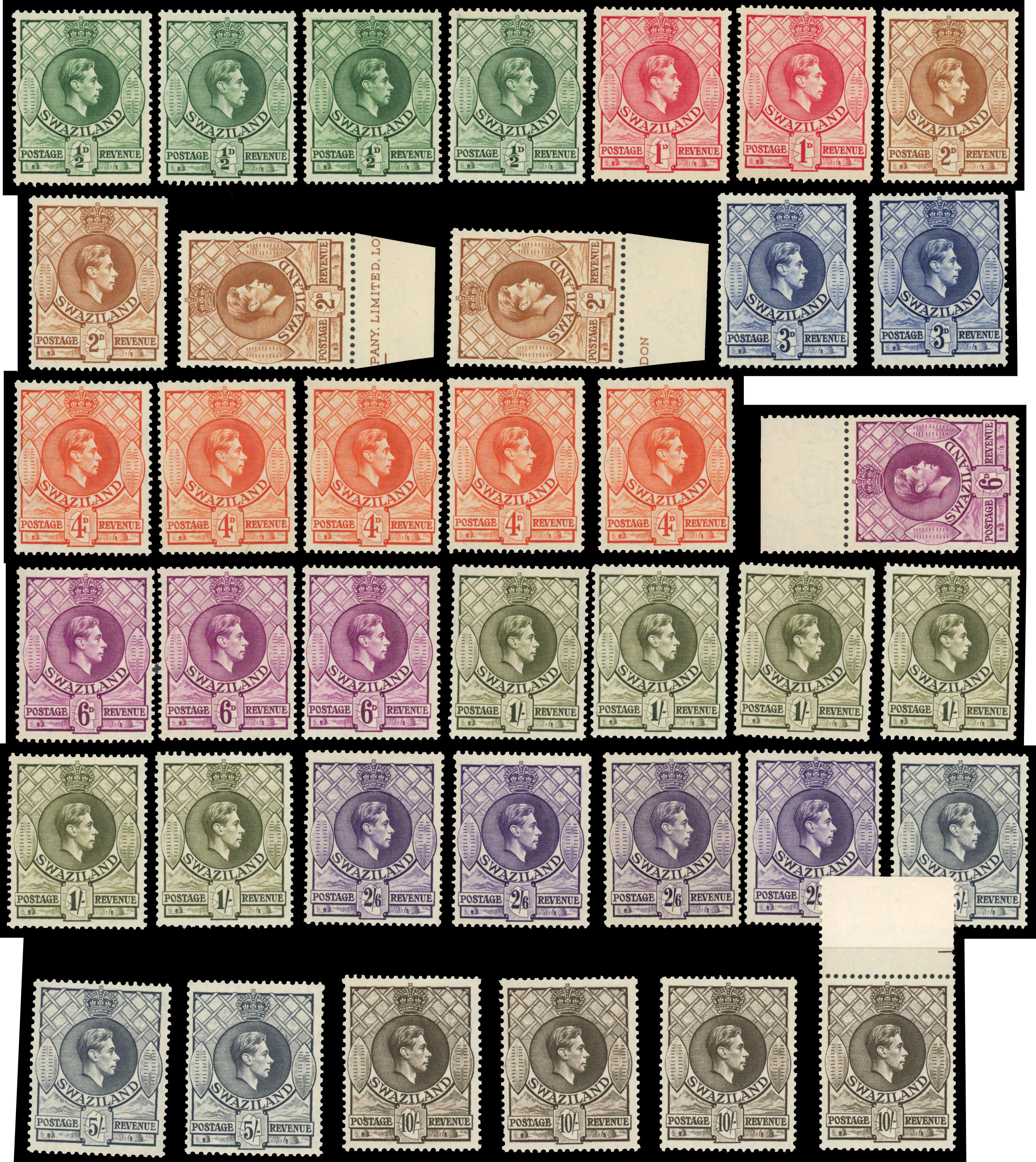 Swaziland SG 28-38a collection mint