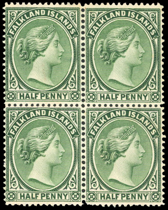 Falkland Islands SG 16ax block unused