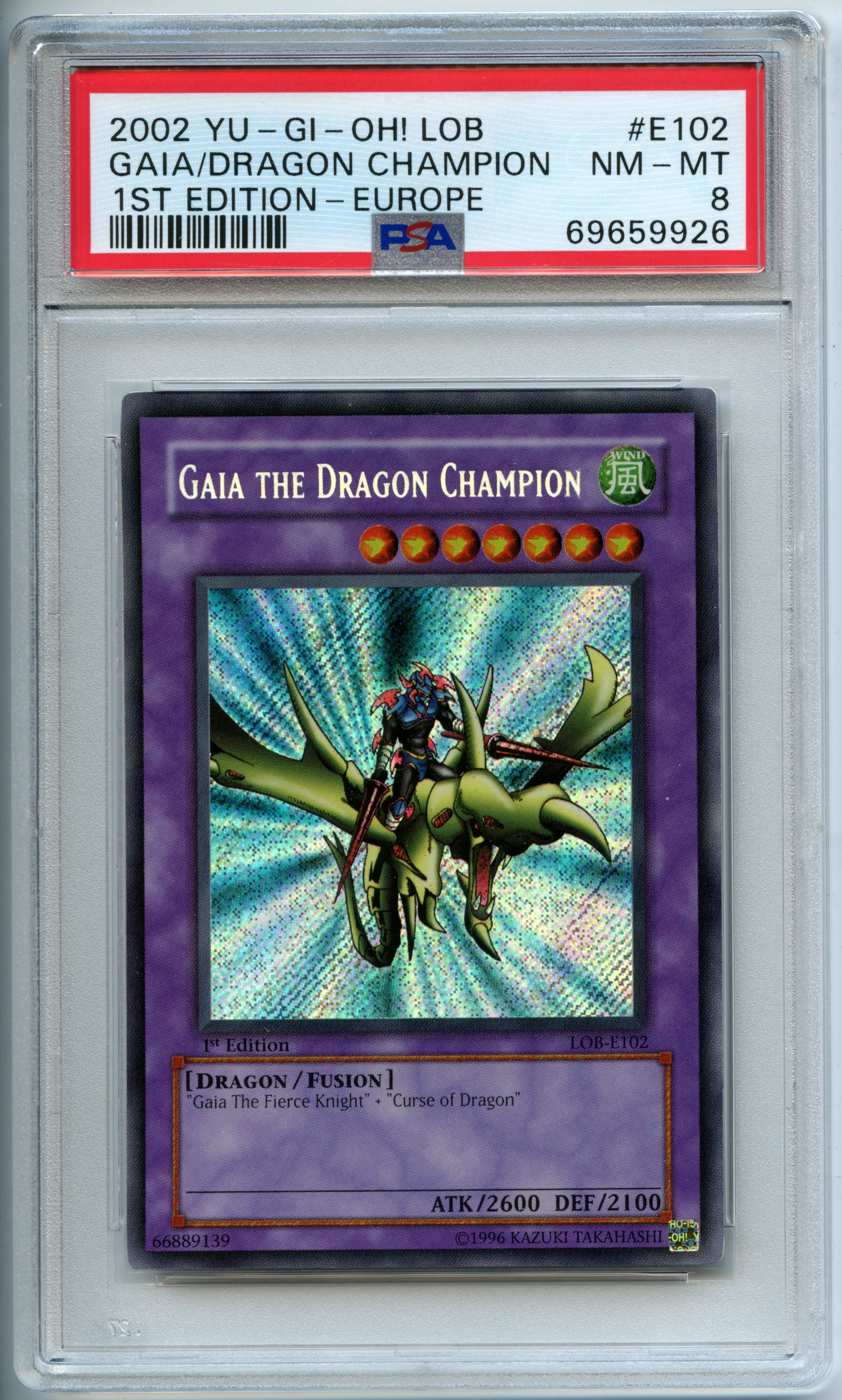Yu-Gi-Oh! - Gaia The Dragon Champion  1st Edition - Europe - Legend of Blue Eyes White Dragon - PSA 8