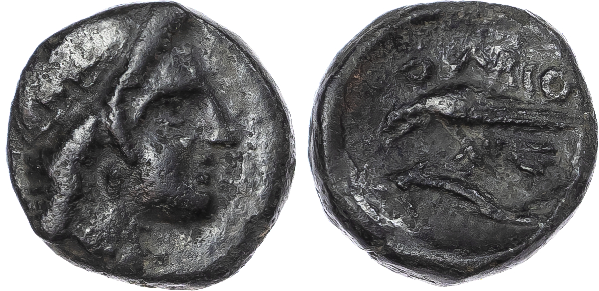 Lot of 6 Greek Æ Coins & 1 Arrowhead.