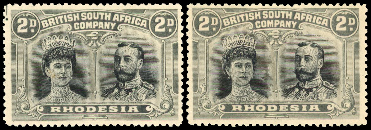 RSC A 2d black and grey #s 13 and 14 mint