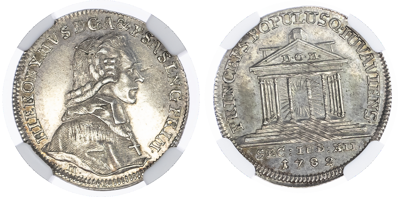 Austria, Bishopric of Salzburg. Heironymus von Colloredo AR Pattern Ducat. 1782 M.