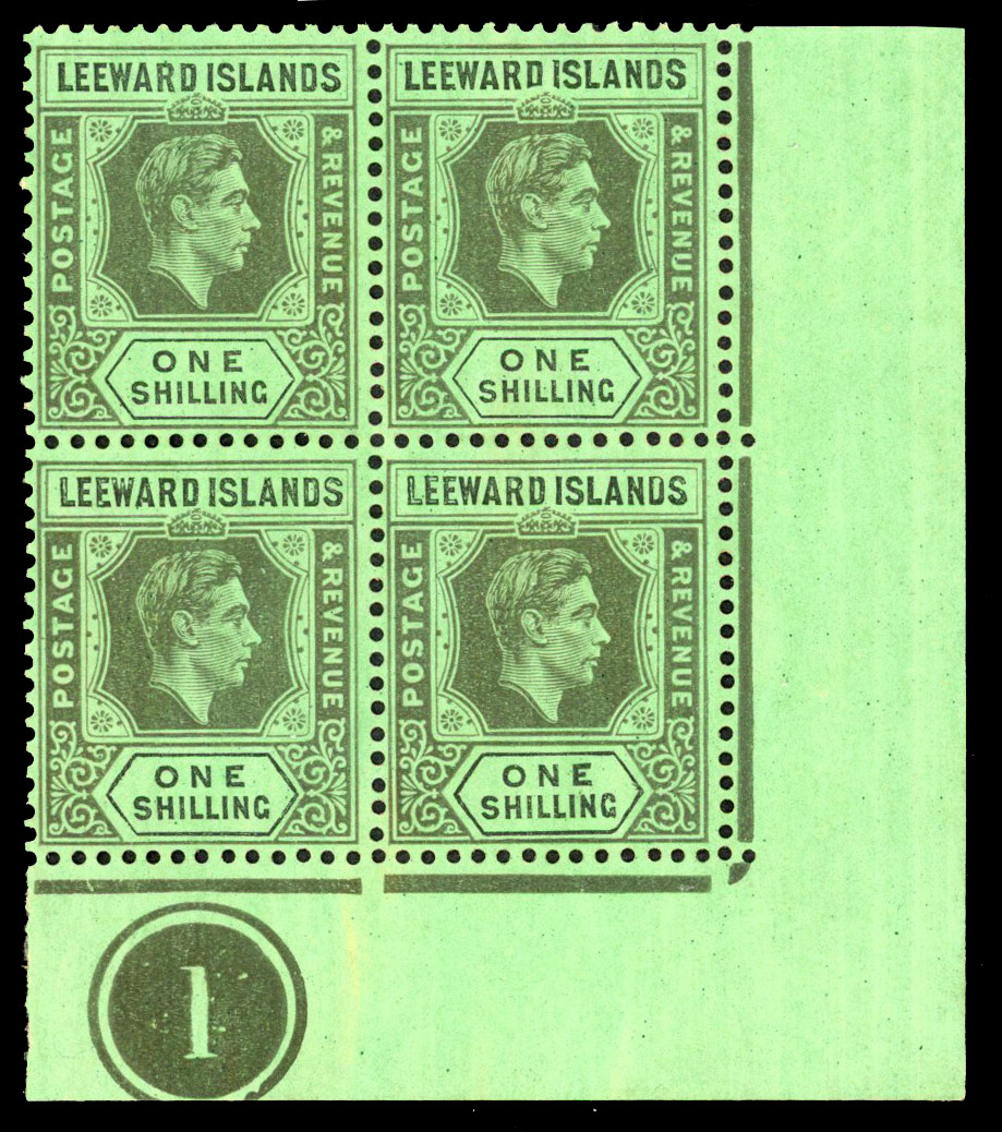 Leeward Islands SG 110a Plate block mint