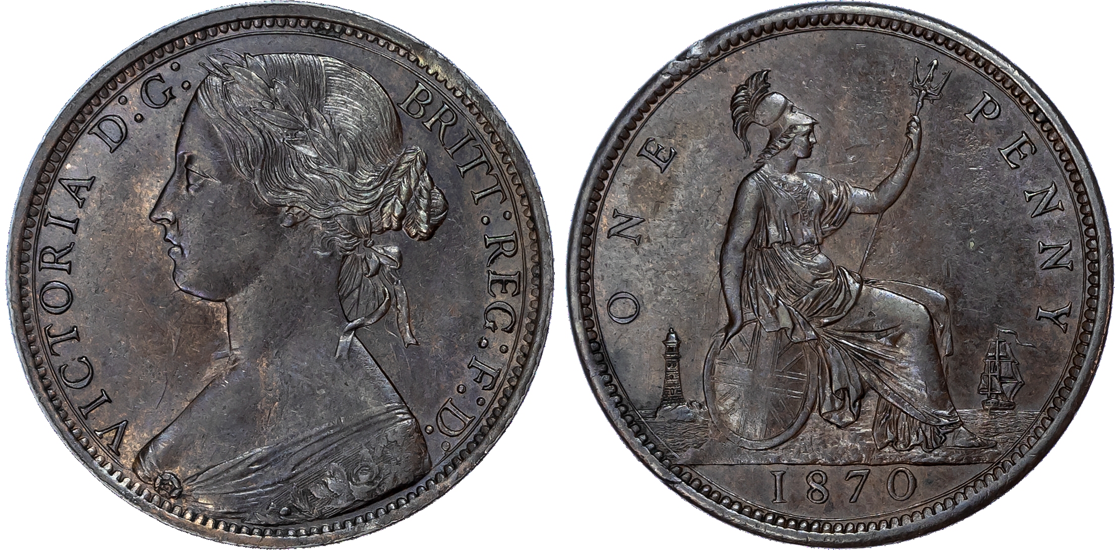 Victoria (1837-1901), Penny, 1870