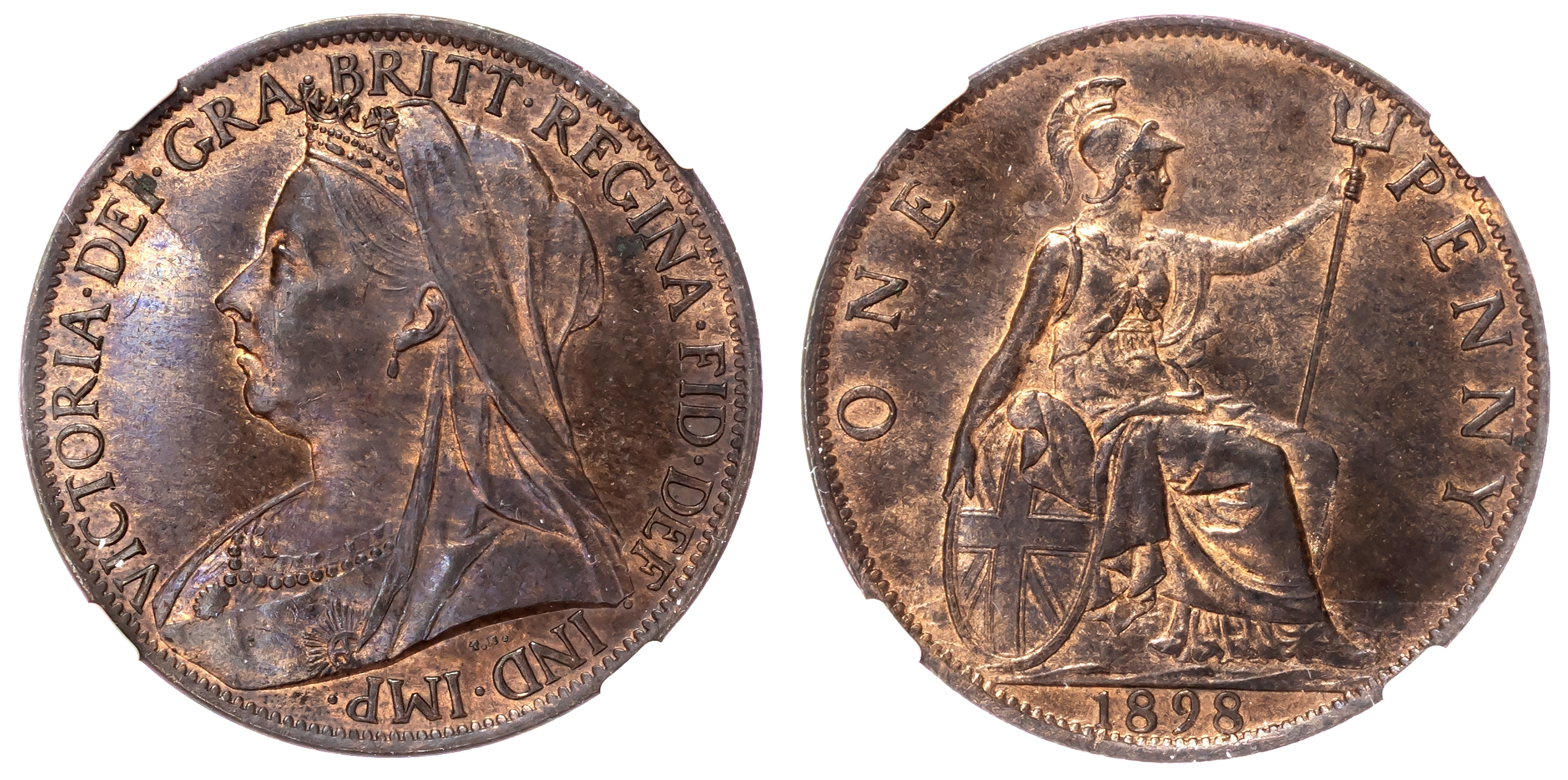Victoria (1837-1901), Penny, 1898, 10 1/2 teeth date spacing.