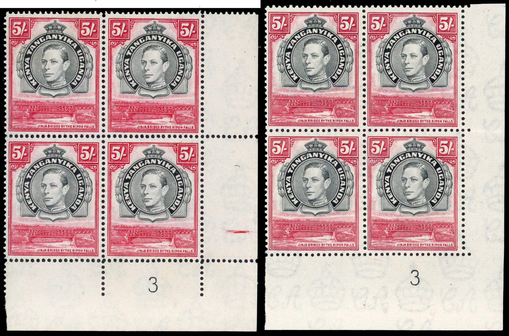 KUT SG 148a, b Plate blocks mint