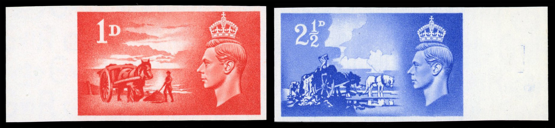 Great Britain 1948 1d-2½d Third anniversary of Liberation, Set of Two, BPMA Imprimatur, SG C1/2