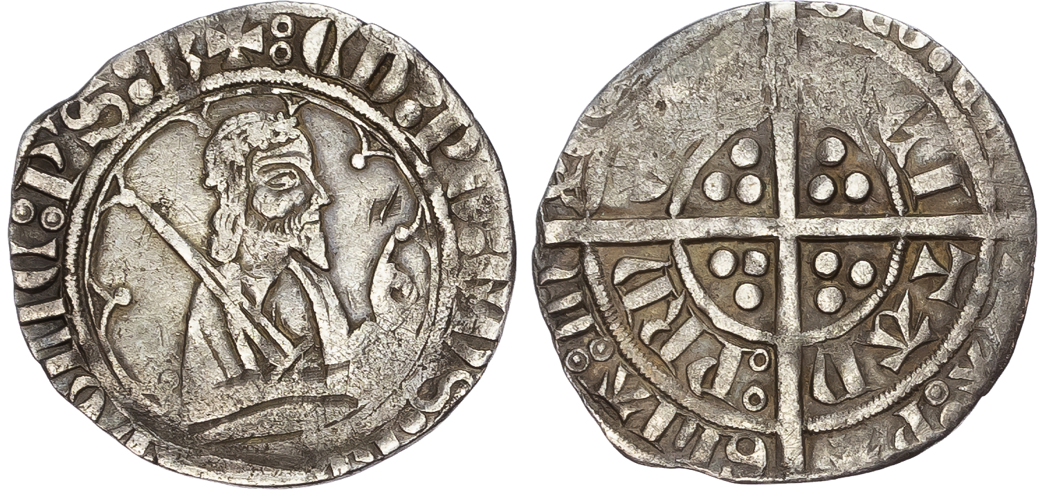 Anglo-Gallic. Edward the Black Prince. As Prince of Aquitaine, 1362-1372. Silver Demi Gros (23mm/1.99gm).