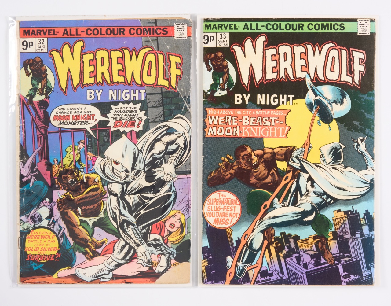 Werewolf By Night #32 & #33 1st Appearances of Moon Night (Marvel Comics, 1975)