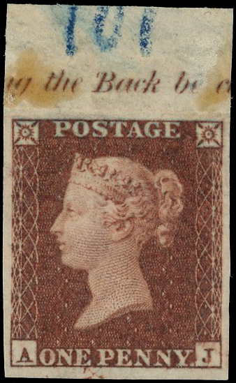 1849-50 1d red-brown, Die I, Alphabet I, Plate 101 (AJ),