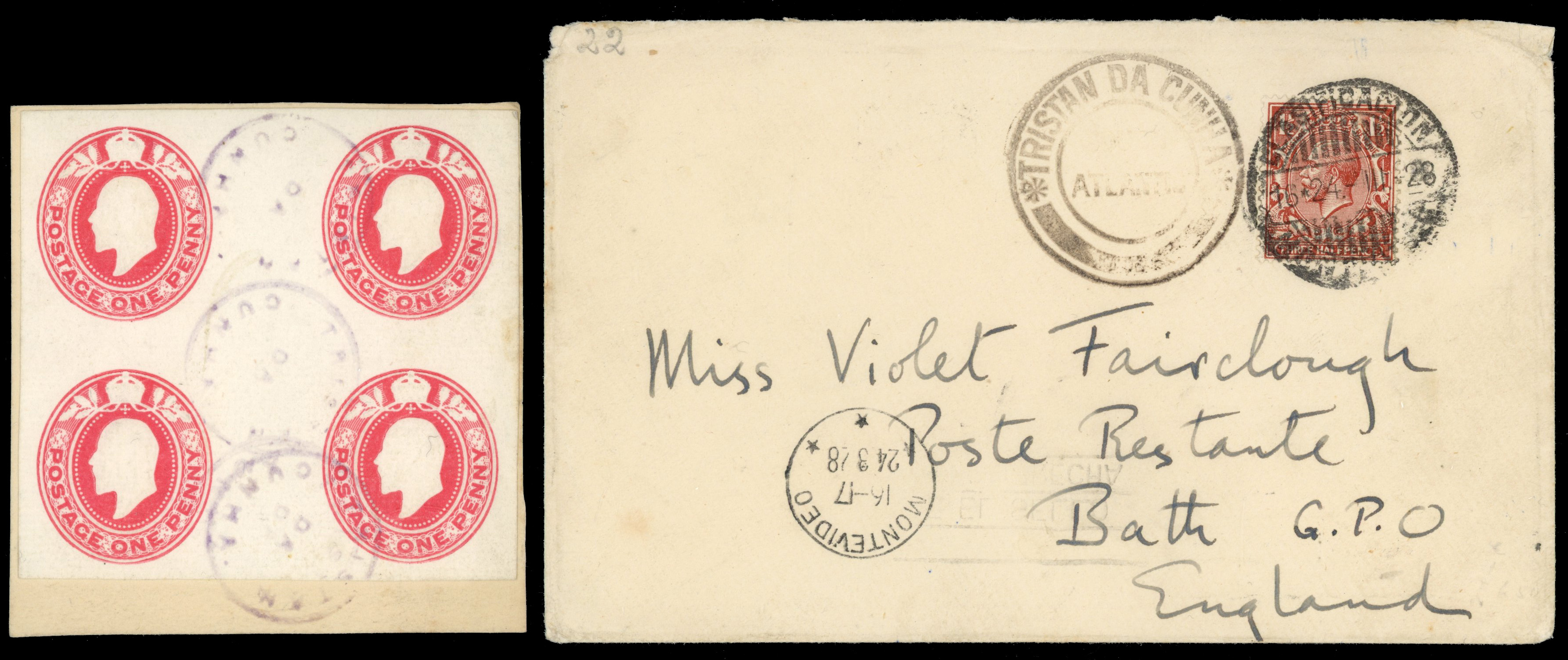 Tristan da Cunha 1928 cover with Type II cachet