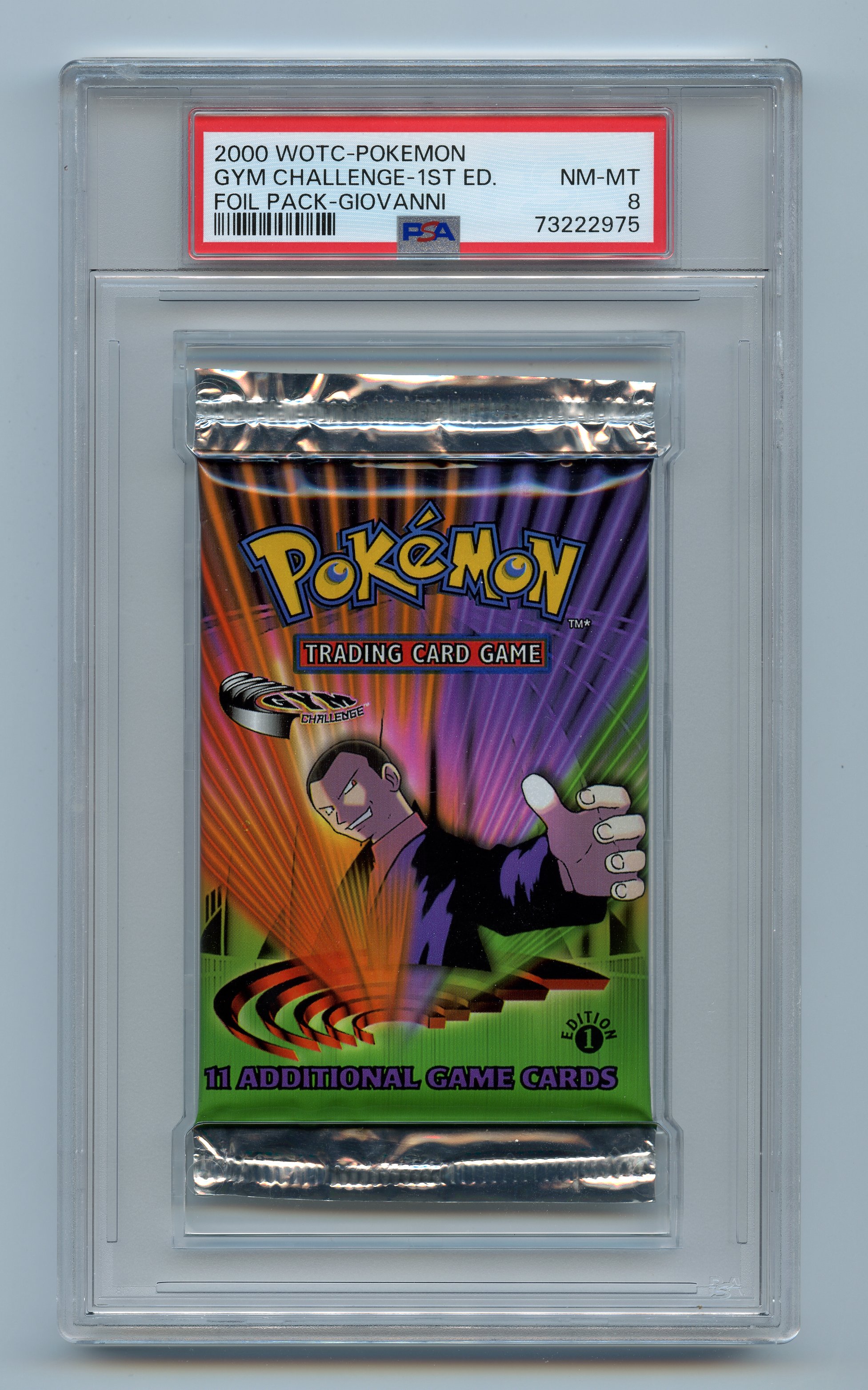 PSA 8 Gym Challenge 1st Edition Booster Pack - Giovanni Artwork