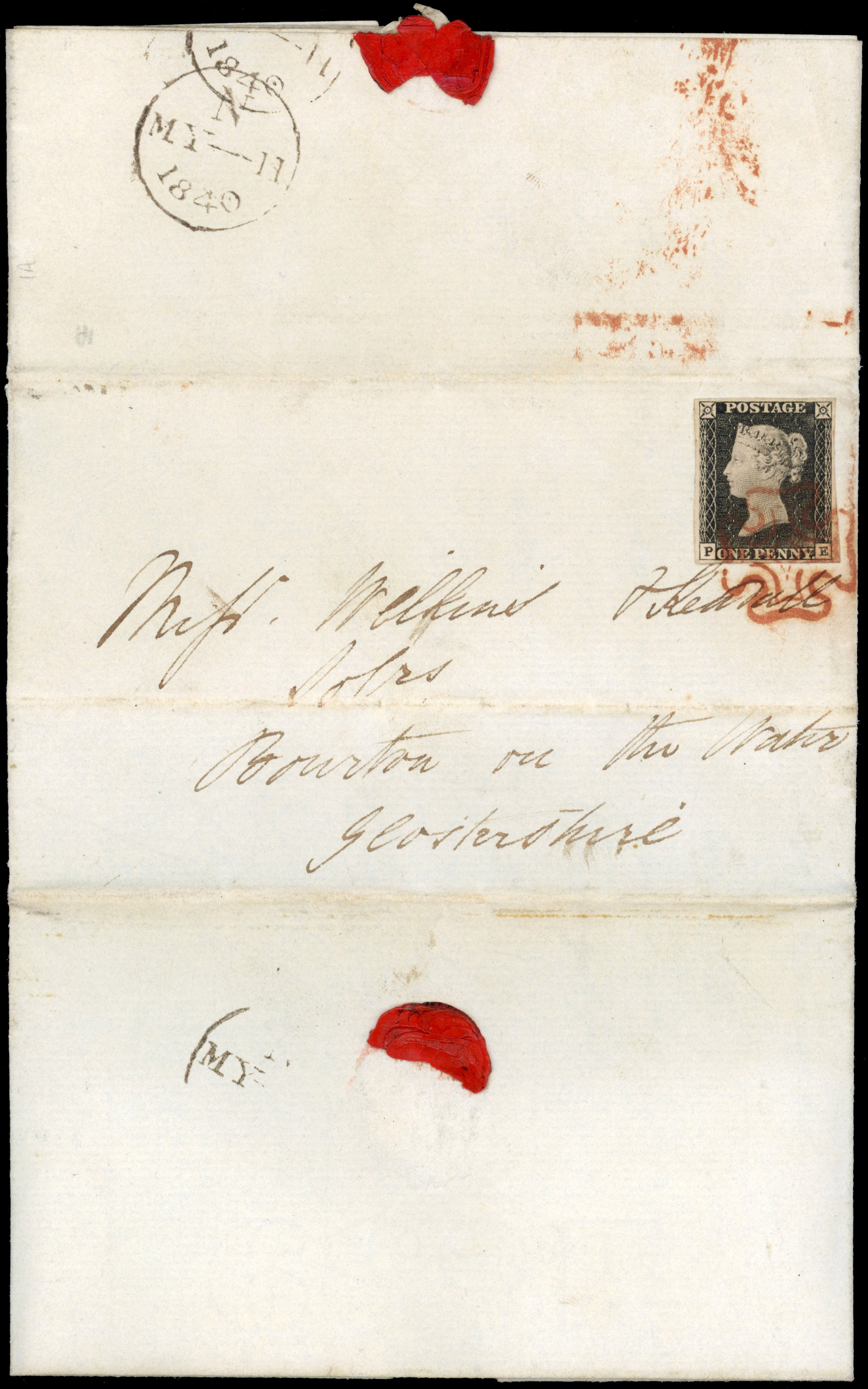GB 1840 1d black on May date cover 