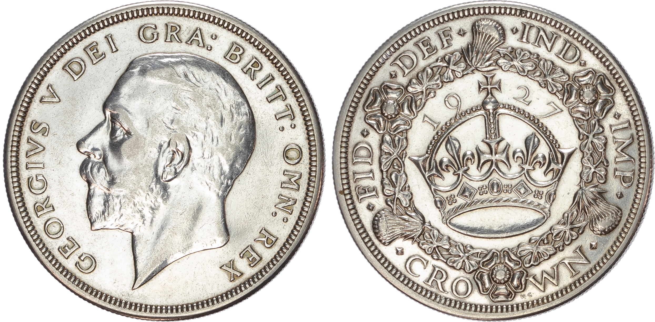 George V (1910-1936), Proof Crown, 1927, wreath type.