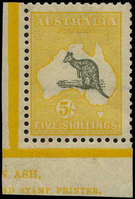 Third Watermark: 1915-27 5/- grey and yellow...