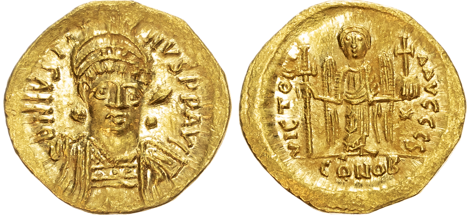 Justin I (AD 518-527) AV Solidus, Constantinople, 4.43g. 