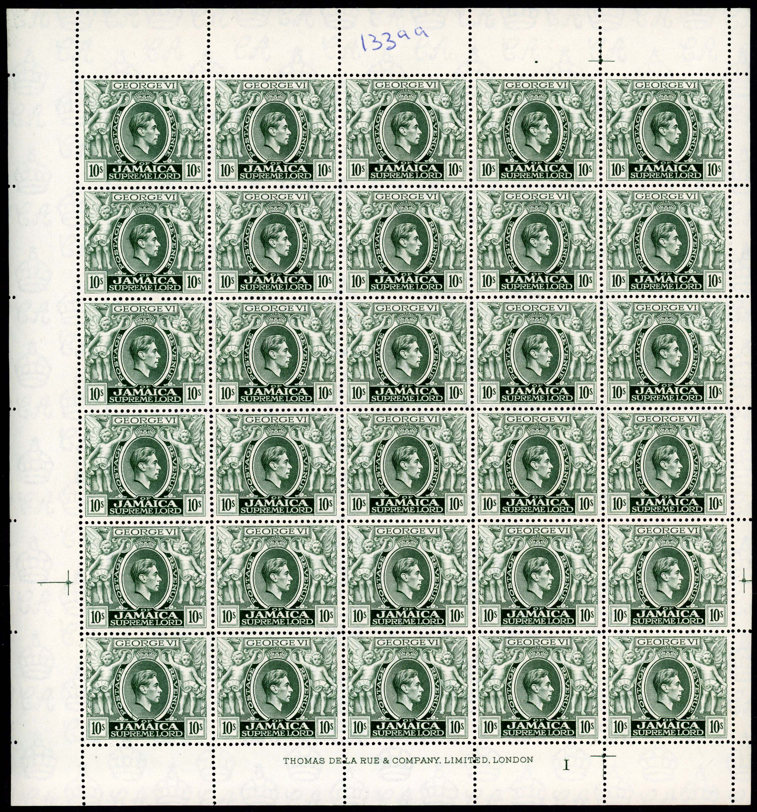 Jamaica SG 133aa sheet mint