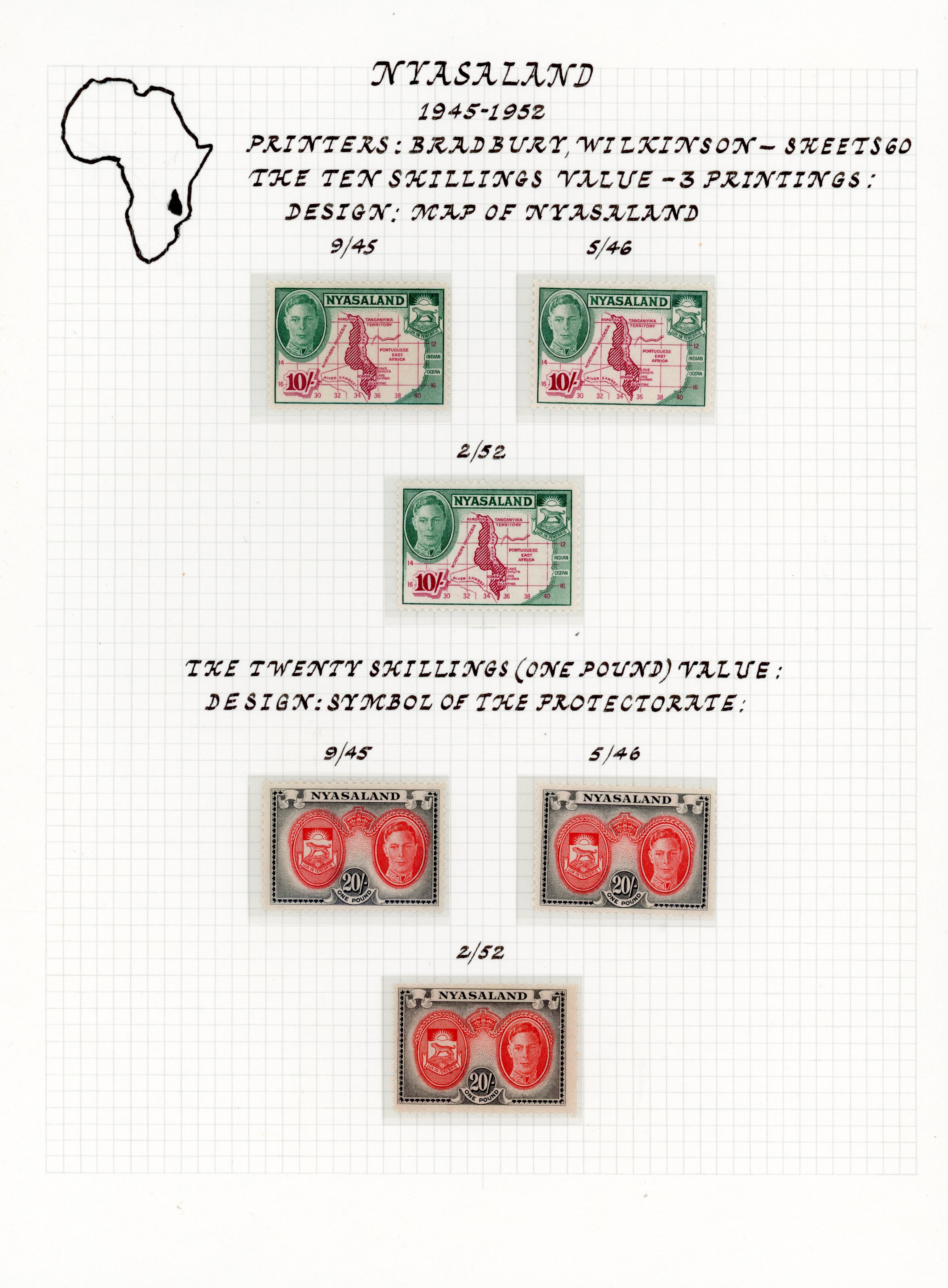 Nyasaland KGVI collection mint
