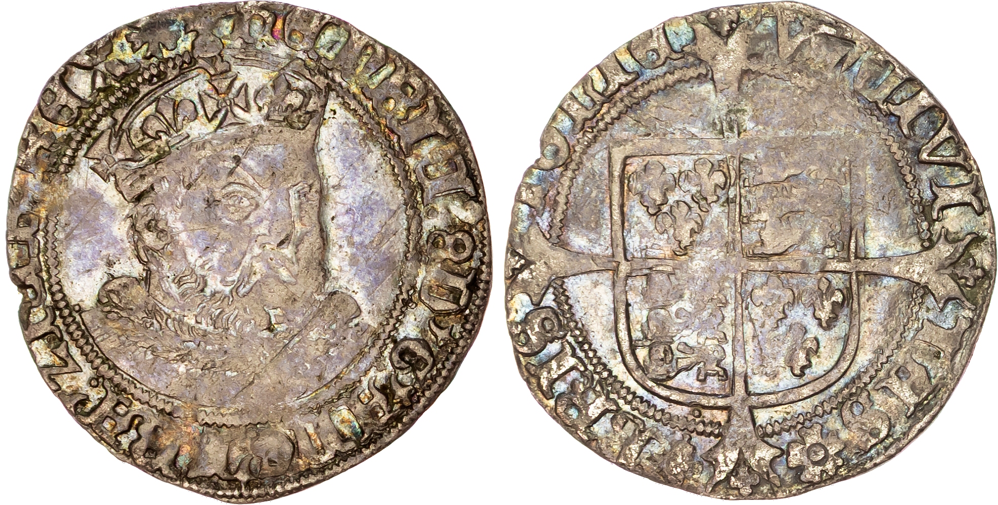 Henry VIII (1509-1547) Groat, third coinage (1544-47), Bristol mint, mintmark ws monogram.