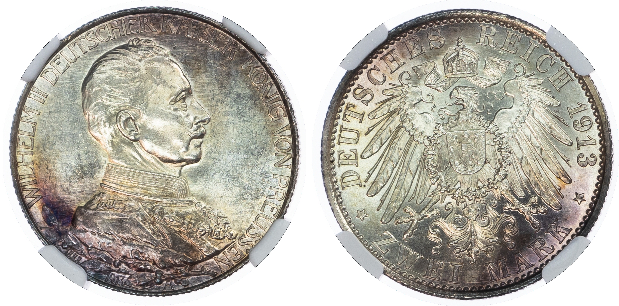 Germany, States, Prussia. Wilhelm II AR 2 Marks, Silver Jubilee. 1913A. 