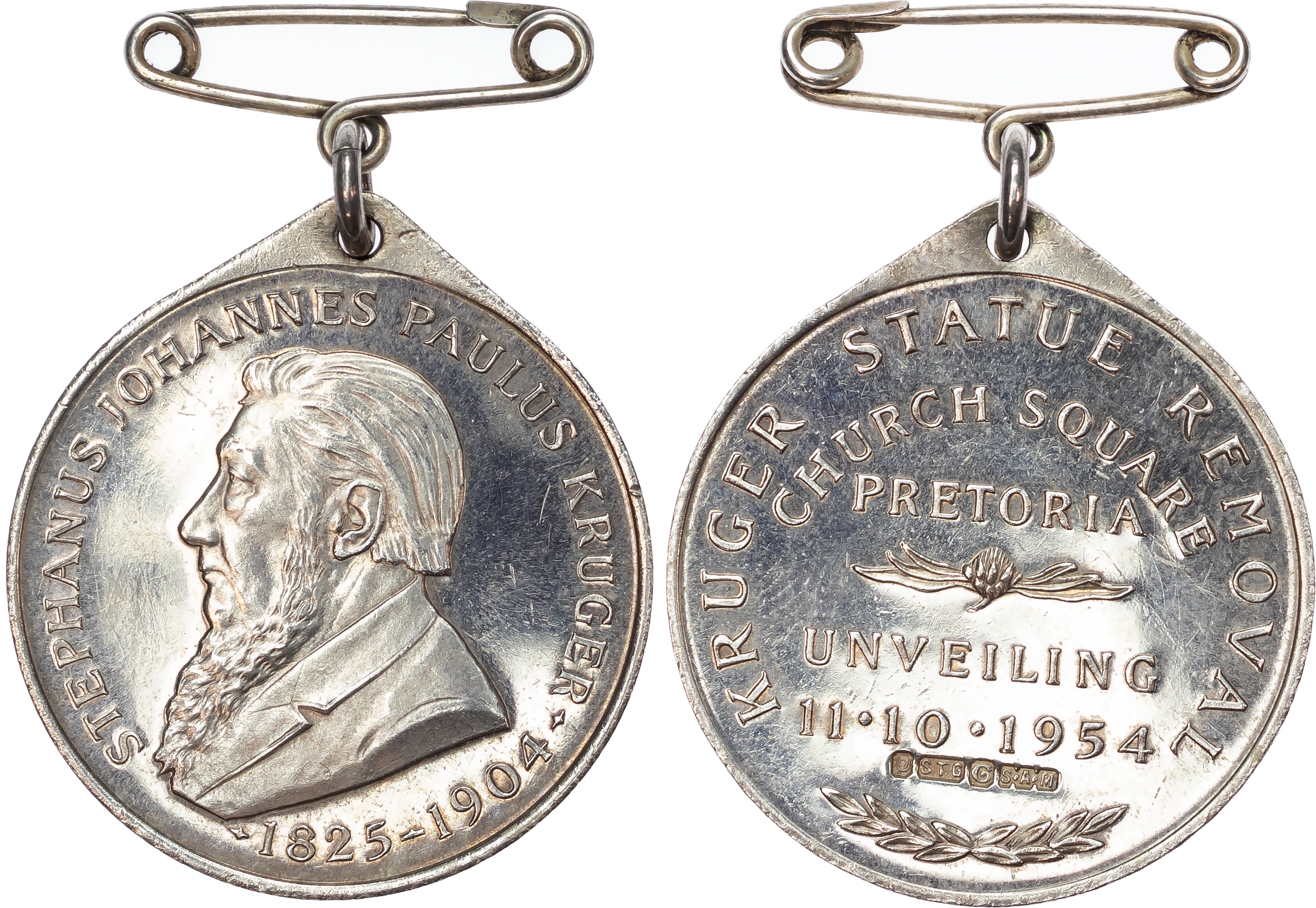 South Africa. Paul Kruger AR Medal for the Statue removal in Pretoria. 1954.