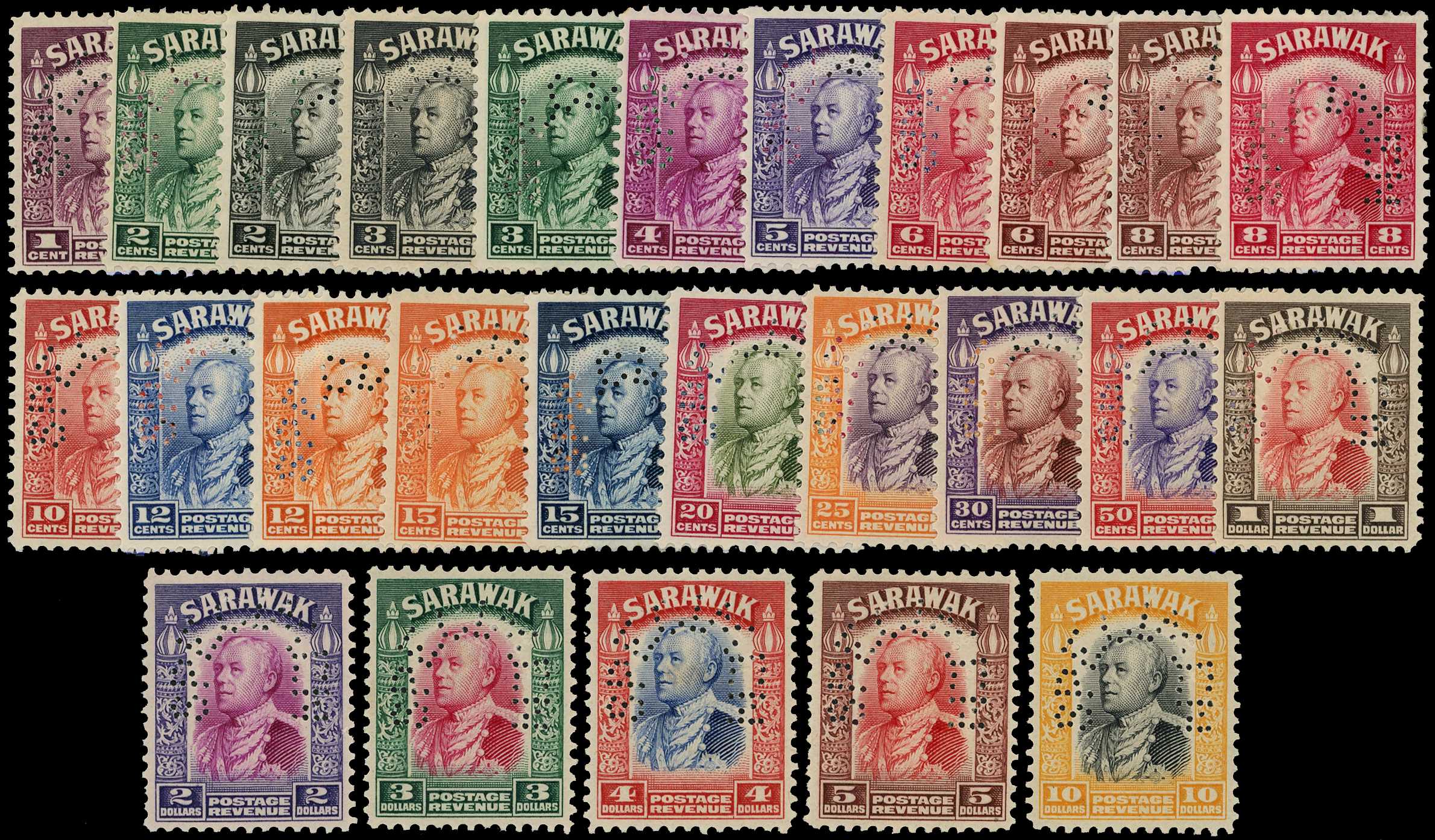 1934-41 set of twenty-six perforated...