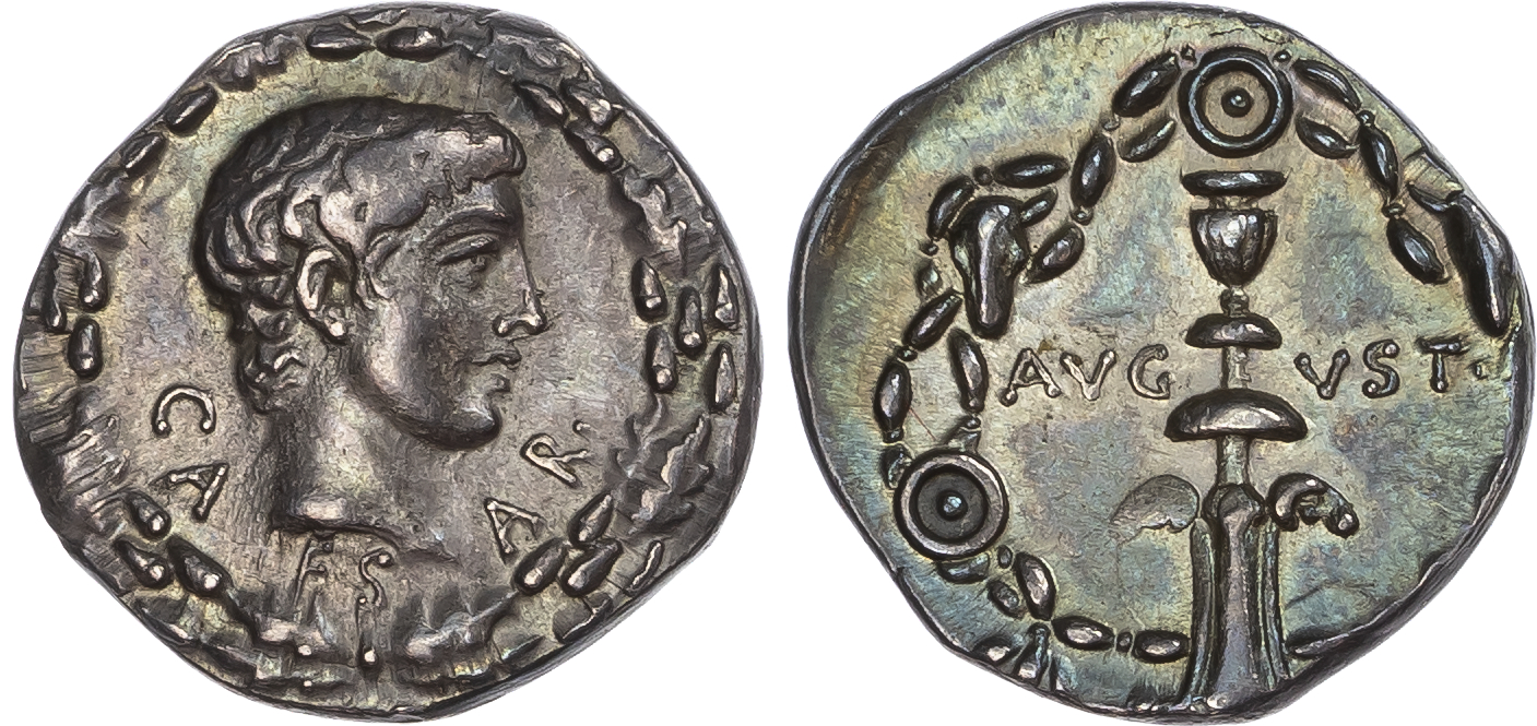 Augustus (27 BC – AD 14) AR Denarius, 3.90g.