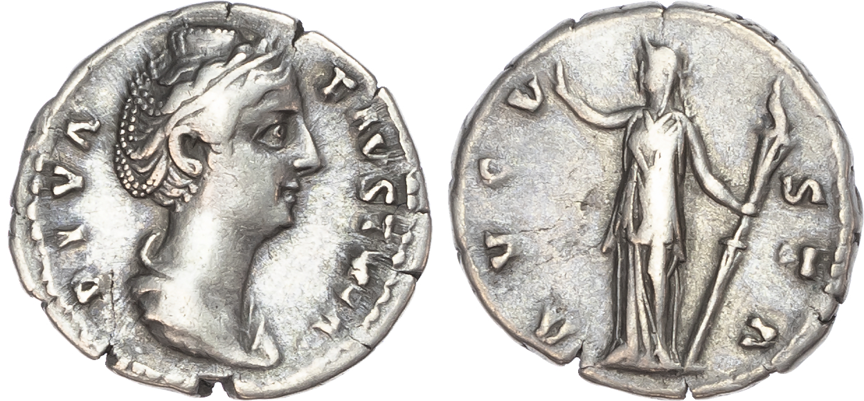 Diva Faustina Senior (d. AD 140/1) AR Denarius, Rome, 3.02g. 