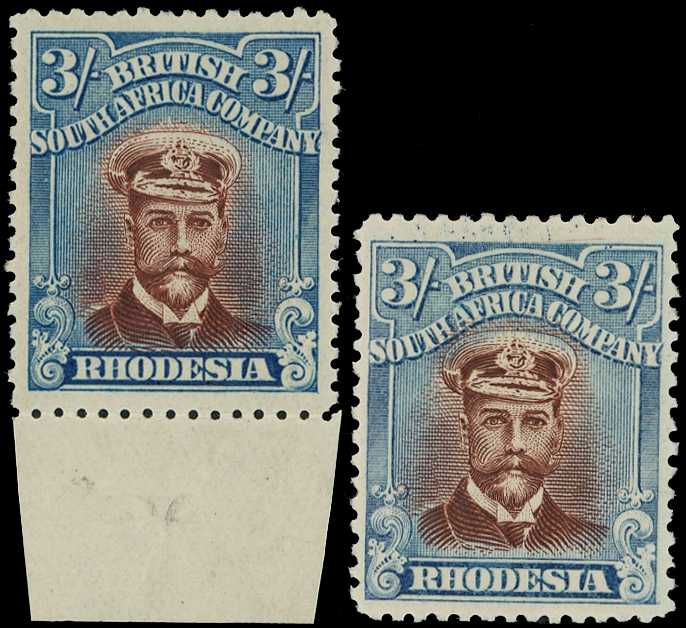 1922-4 3/- Head Die IIIB, perf 14, white...